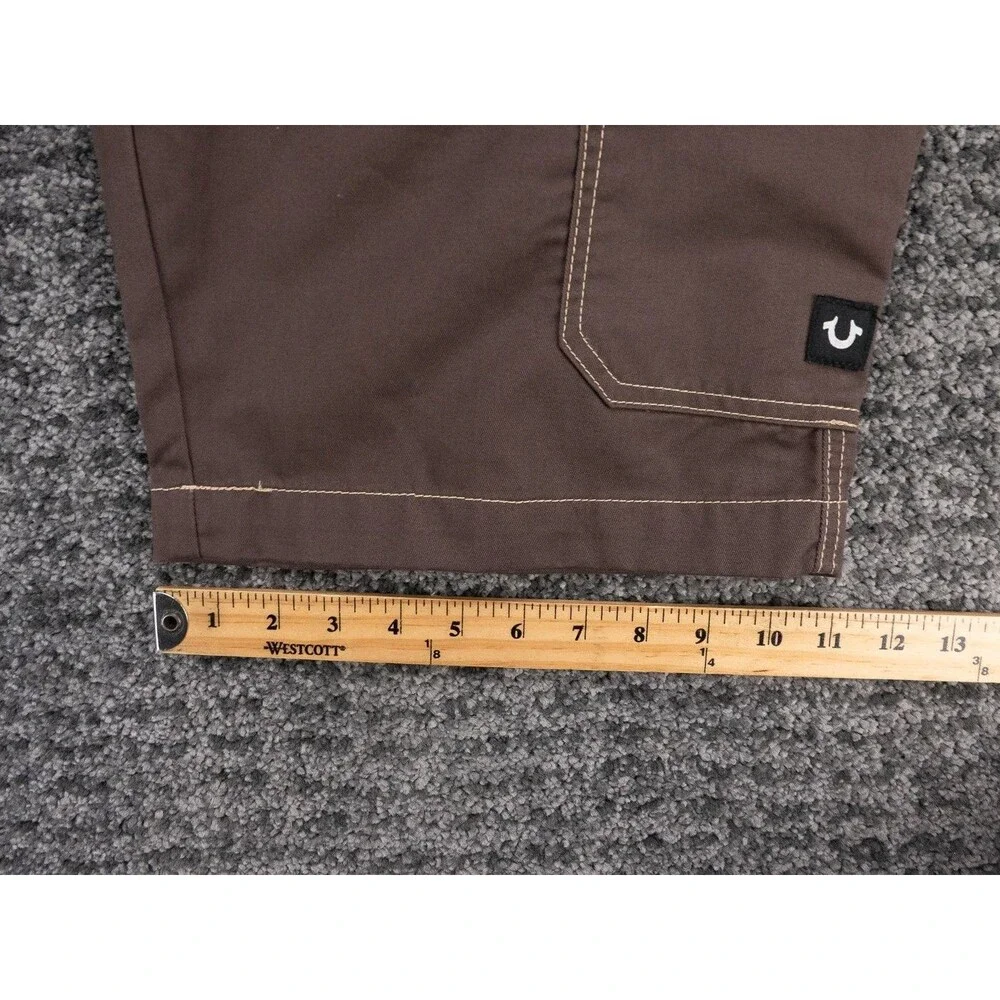 True Religion Cargo Shorts Mens 32 Actual 34 Bracken Brown Logo Outdoor NWT